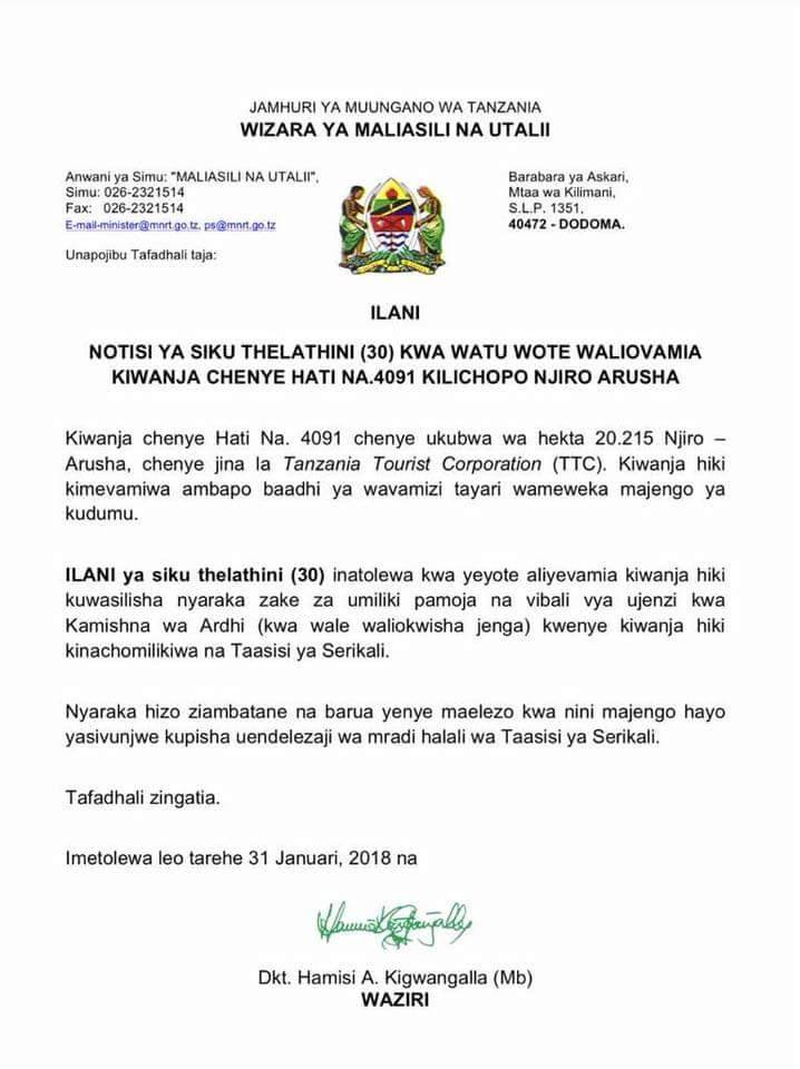 Kingwangalla atoa notisi ya siku 30